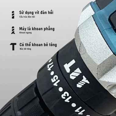 Máy khoan pin cầm tay Makita 72V 3 trong 1 Tặng 24 phụ kiện giá ưu đãi 439k