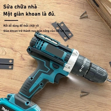 Máy khoan pin cầm tay Makita 72V 3 trong 1 Tặng 24 phụ kiện giá ưu đãi 439k