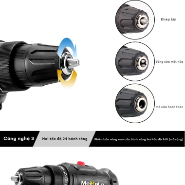 Máy khoan pin không chổi than đa năng 36V - Giá chỉ 98.000đ, giảm 28% 4