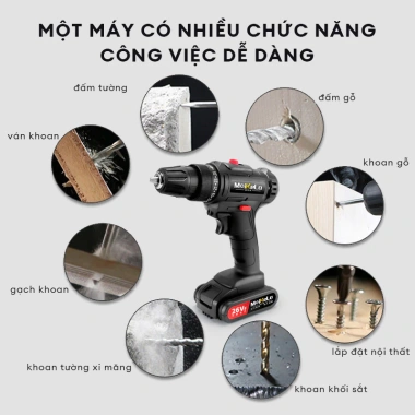 Máy khoan pin không chổi than đa năng 36V - Giá chỉ 98.000đ, giảm 28% 9