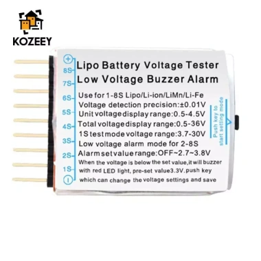 Máy kiểm tra pin Lipo KOZEEY – Đo điện áp kỹ thuật số, LED giám sát, giảm 23% 4
