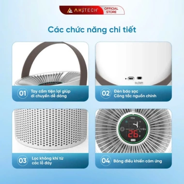 Máy lọc không khí AKITECH 15m2 UVA UVC HEPA 4 lớp giá rẻ chỉ 795k 8 Máy lọc không khí AKITECH 15m2 UVA UVC HEPA 4 lớp giá rẻ chỉ 795k 8