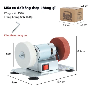 Máy mài dao kéo mini 2 đầu đa năng 220V 7 tốc độ 100W – Đá mài trắng và cà phê, giá chỉ 270k