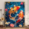 May Mắn Đôi Koi Thập Thêu 2.025 - Phong Cách Trung Quốc Handmade, Đầy Đủ, Gói Cao Cấp