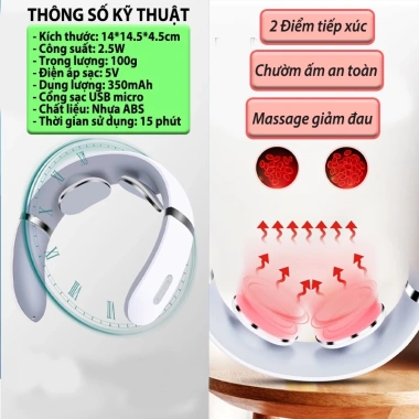 Máy massage cổ vai gáy công nghệ mát xa bằng xung điện giảm đau cổ vai gáy loại mới