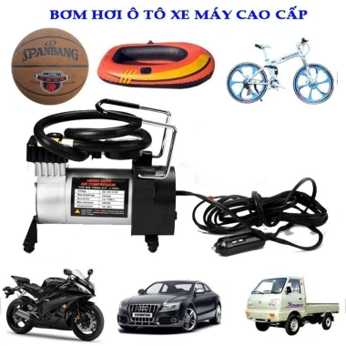 Máy nén khí mini 220V/12V - Bơm hơi đa năng bơm bóng, lốp ô tô, xe đạp, xe máy - Thiết kế nhỏ gọn, an toàn, chỉ 145.000₫ 2