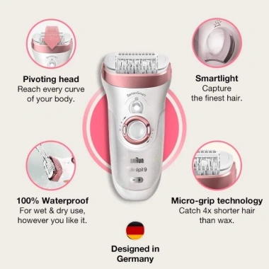 Máy Nhổ Lông Braun 9-9.720 - Tẩy Lông Vùng Kín, Bikini, Body, Made in Germany, BH 12 Tháng, Giá Ưu Đãi 927.000₫ 2