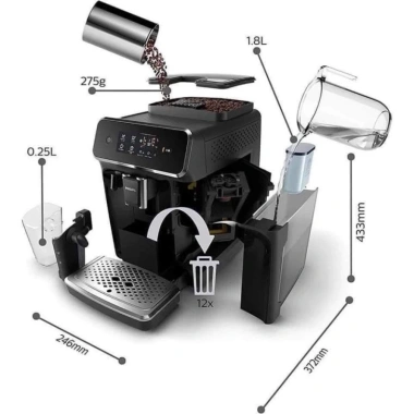 Máy Pha Cà Phê Tự Động Philips EP2.230/40 - Espresso, Cappuccino, Latte, Creama, Nhập Đức, Giá khuyến mãi 5,5 Triệu
