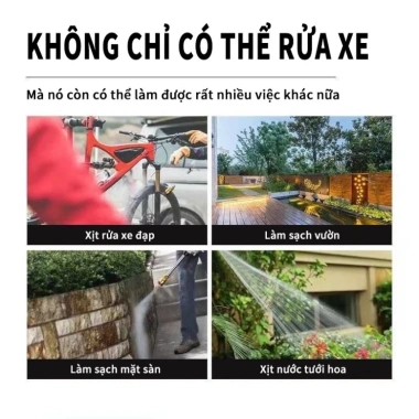 Máy rửa xe cầm tay Hitachi 2 Pin 10 Cell 199V - Xịt rửa cao áp, bọt tuyết, giá 395.000 VND 3
