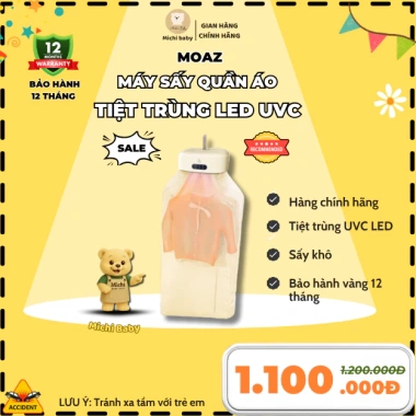 Máy sấy quần áo bé Michi Baby MB048 MC359 - Đèn LED tiệt trùng, giá 1.081.000₫