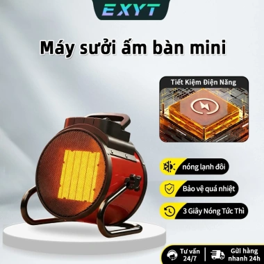 Máy Sưởi/Quạt Sưởi Mini 2.000W - Chống Quá Nhiệt, Tiết Kiệm Điện, IPX4 Chống Nước, Dùng An Toàn Trong Phòng Tắm