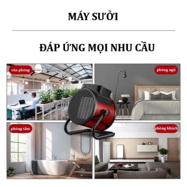 Máy Sưởi/Quạt Sưởi Mini 2.000W - Chống Quá Nhiệt, Tiết Kiệm Điện, IPX4 Chống Nước, Dùng An Toàn Trong Phòng Tắm