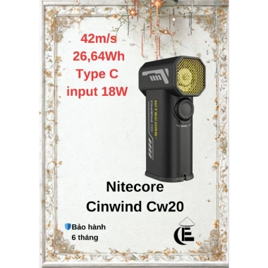 Máy thổi khí Nitecore CW20 CineWind 2.025 - Quạt cầm tay, chỉ 1.68 tr