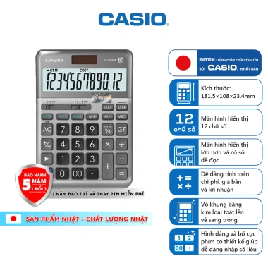 Máy Tính Casio DF-120FM Màn Hình Lớn, Bề Mặt Hợp Kim, Phím Nhanh COST SELL MARGIN - Giá chỉ 488.000 VND