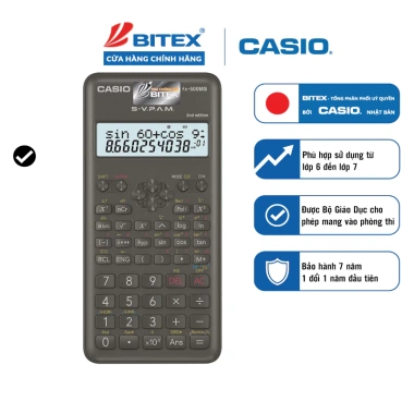 Máy Tính Casio FX-500MS 2nd Edition Chính Hãng - 244 Tính Năng, Trợ Thủ Toán Cấp 2, Giá Ưu Đãi 371.000₫