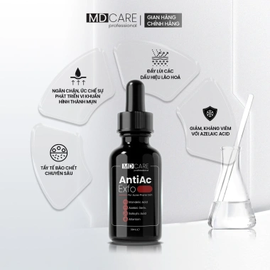 MD CARE AntiAc Exfo 10ml - Tẩy tế bào chết, kiểm soát mụn, giảm viêm, giảm dầu, giá 199.500₫