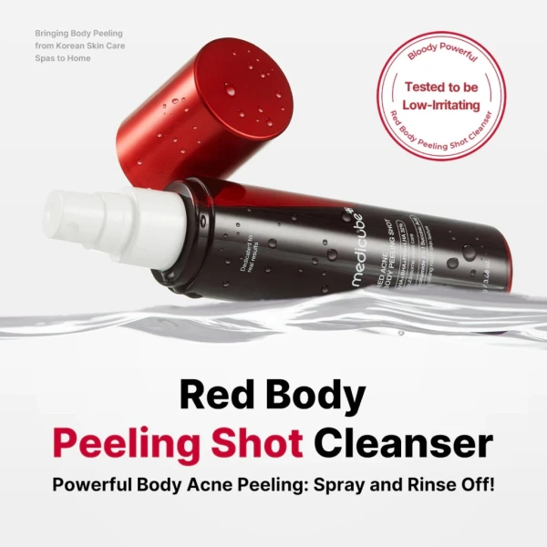 Hình ảnh sản phẩm [Medicube] Tinh Chất Tẩy Da Chết Red Acne Body Peeling Shot 110g | Tẩy tế bào chết, Chăm sóc mụn cơ thể, Làm dịu, Dưỡng ẩm, Kiểm soát dầu