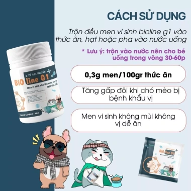 Men vi sinh BiO line G1 cho chó mèo - Hỗ trợ tiêu hoá, tăng đề kháng, 75.000đ