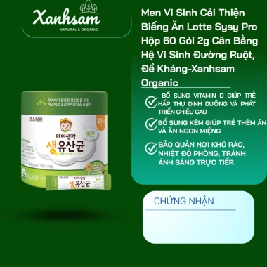 Men Vi Sinh Lotte Sysy Pro 60 Gói 2g - Cân Bằng Hệ Vi Sinh, Cải Thiện Biếng Ăn, Tăng Đề Kháng, Organic - Giá 1,232,500₫ Men Vi Sinh Lotte Sysy Pro 60 Gói 2g - Cân Bằng Hệ Vi Sinh, Cải Thiện Biếng Ăn, Tăng Đề Kháng, Organic - Giá 1,232,500₫