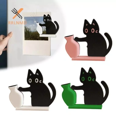 Mèo Đẩy Bình Whisker Trang Trí Tủ Lạnh Nam Châm - Bộ Sưu Tập Quà Tặng Yêu Mèo