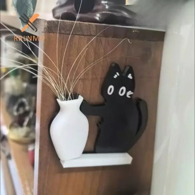 Mèo Đẩy Bình Whisker Trang Trí Tủ Lạnh Nam Châm - Bộ Sưu Tập Quà Tặng Yêu Mèo