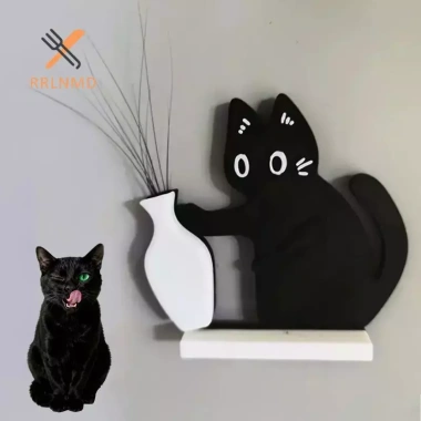 Mèo Đẩy Bình Whisker Trang Trí Tủ Lạnh Nam Châm - Bộ Sưu Tập Quà Tặng Yêu Mèo