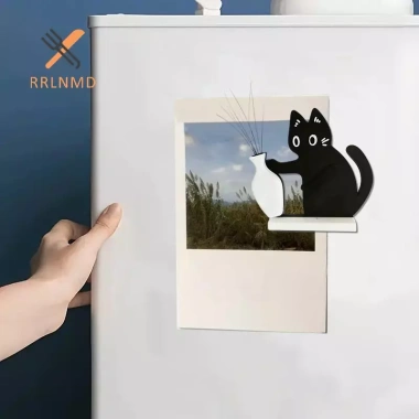 Mèo Đẩy Bình Whisker Trang Trí Tủ Lạnh Nam Châm - Bộ Sưu Tập Quà Tặng Yêu Mèo