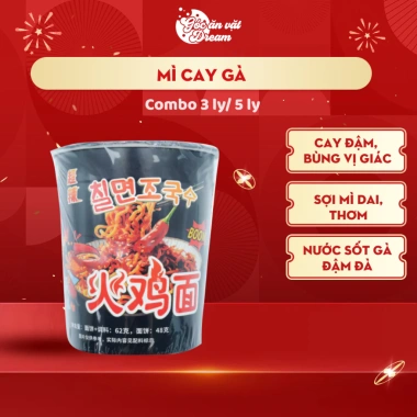 Mì Cay Gà Combo 3 ly/5 ly – Sợi Dai, Nước Sốt Đậm Đà, Đồ Ăn Vặt Ngon Nội Địa Giá 27.839 VND