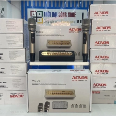Mic Karaoke ACNOS MI30S V2 – Bluetooth & UHF không dây, Vàng số chỉnh cơ, giá 2,300,000₫
