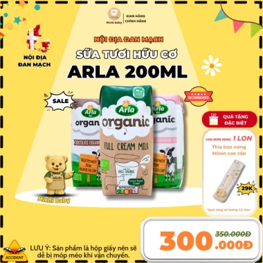 Michibaby 1 Thùng 12 Hộp Sữa Tươi Hữu Cơ Arla Đan Mạch 200ml - Giá ưu đãi 330.000₫