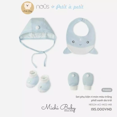 Michibaby Bộ Quà Tặng 4 Món NOUS - Mũ, Bao Tay, Bao Chân, Phụ Kiện MC602 Giá Ưu Đãi 175.500 VND 8