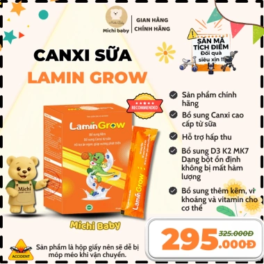 Michibaby LaminGrow Bổ Sung Canxi Sữa Tăng Chiều Cao Bé Từ 6 Tháng - Ưu Đãi 395.000 VND