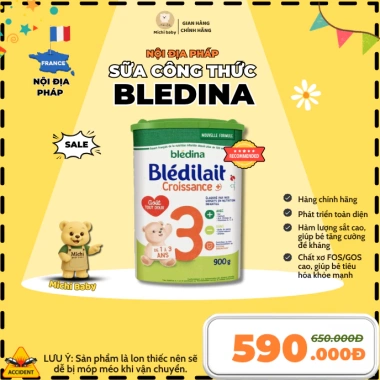 Michibaby Sữa Bột Bledina Bé Đủ Số 1 2 3 900g - Giá ưu đãi 300.000 VNĐ