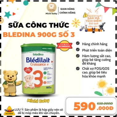 Michibaby Sữa Bột Bledina Bé Đủ Số 1 2 3 900g - Giá ưu đãi 300.000 VNĐ 10