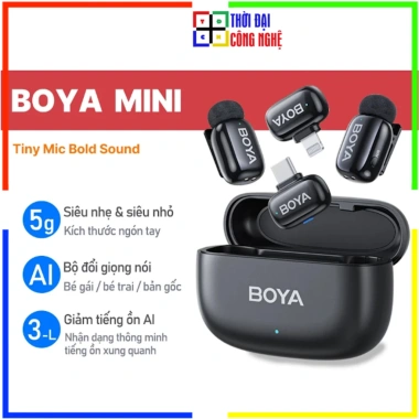 Micro không dây BOYA Mini chống ồn cài áo – Thu âm livestream, bảo hành 12 tháng