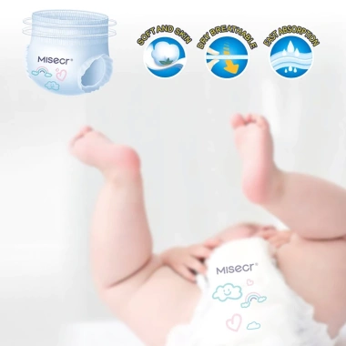 Miễn phí vận chuyển Misecr Tã quần trẻ em bỉm mỏng khô thoáng công nghệ chống hăm