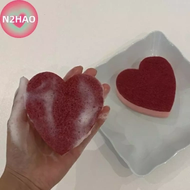 Miếng Bọt Biển Trái Tim 10 Cái N2HAO Khử Nhiễm, Chịu Nhiệt, Dễ Thương Nhà Bếp
