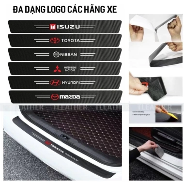 Miếng Dán Chống Trầy Xước Sợi Cacbon Bảo Vệ Bậc Cửa & Cốp Xe Hơi – 30.000đ