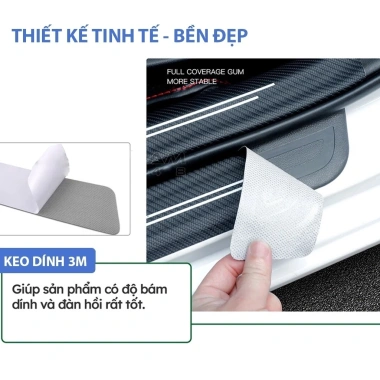Miếng Dán Chống Trầy Xước Sợi Cacbon Bảo Vệ Bậc Cửa & Cốp Xe Hơi – 30.000đ