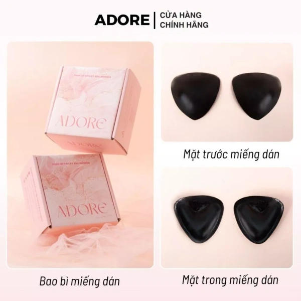 Hình ảnh sản phẩm Miếng dán nâng ngực tam giác Adore keo 2 mặt - Hỗ trợ nâng ngực, tạo khe, cao cấp