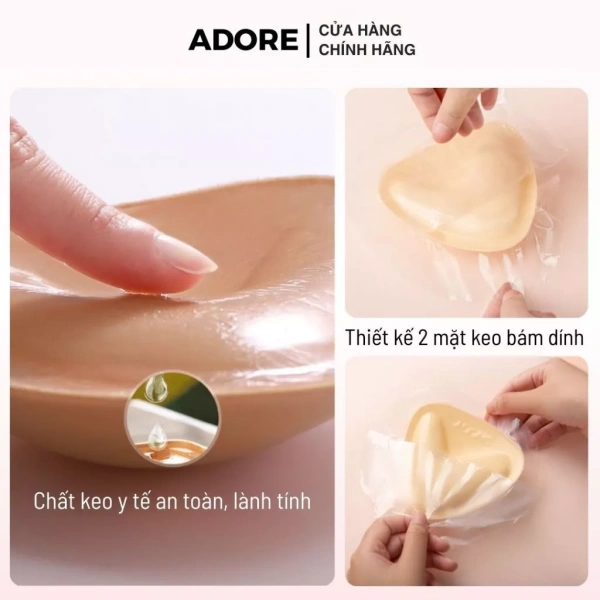 Hình ảnh sản phẩm Miếng dán nâng ngực tam giác Adore keo 2 mặt - Hỗ trợ nâng ngực, tạo khe, cao cấp