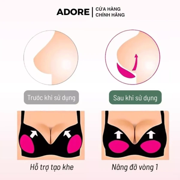 Hình ảnh sản phẩm Miếng dán nâng ngực tam giác Adore keo 2 mặt - Hỗ trợ nâng ngực, tạo khe, cao cấp