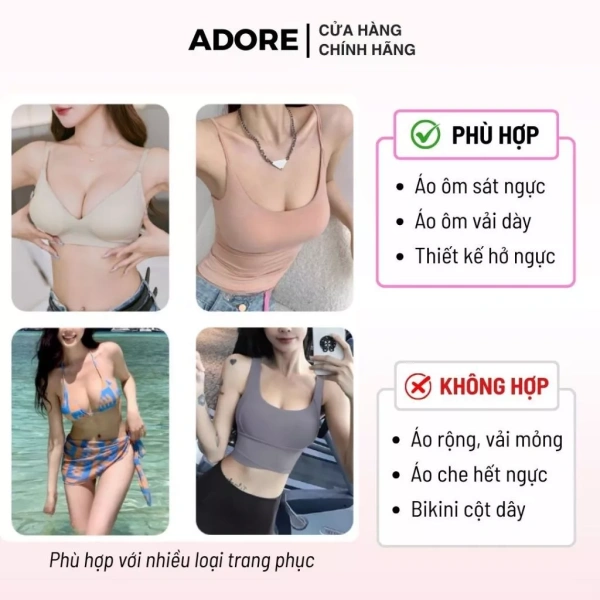 Hình ảnh sản phẩm Miếng dán nâng ngực tam giác Adore keo 2 mặt - Hỗ trợ nâng ngực, tạo khe, cao cấp