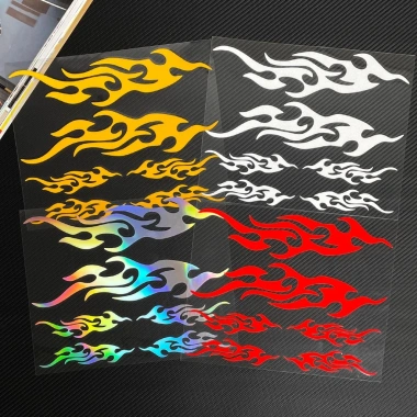 Miếng Dán Phản Quang Ngọn Lửa Xe Máy - Vinyl Chống Thấm Nước, Trang Trí Cửa Sổ Thân Xe - Giá 96.778₫