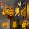 Miếng dán tủ lạnh phát sáng retro - Đèn lồng kim loại cổ, dạ quang, quà lưu niệm du lịch, 247.500 VND