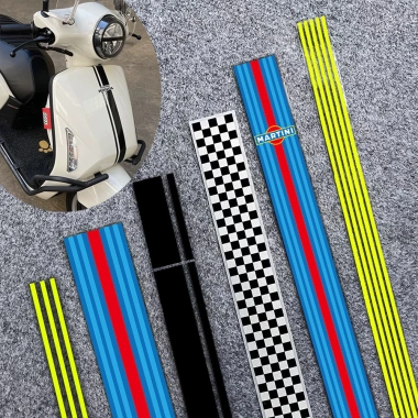 Miếng dán vintage xe máy dải bình nhiên liệu phản quang - decal racer, trang trí mũ bảo hiểm, giảm giá 60.281₫
