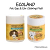 Miếng đệm ECOLAND làm sạch mắt & tai chó mèo 40 chiếc, sáp tai, Hàn Quốc