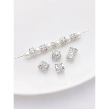 Miếng Đệm Hạt Vàng Trắng Zircon Gear - Giữ Màu, Kẻ Sọc, Bông Tuyết DIY, Đính Vòng Tay và Vòng Cổ, Giá Ưu Đãi 26,072₫
