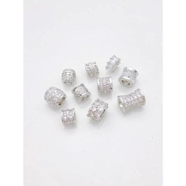 Miếng Đệm Hạt Vàng Trắng Zircon Gear - Giữ Màu, Kẻ Sọc, Bông Tuyết DIY, Đính Vòng Tay và Vòng Cổ, Giá Ưu Đãi 26,072₫