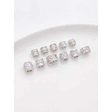 Miếng Đệm Hạt Vàng Trắng Zircon Gear - Giữ Màu, Kẻ Sọc, Bông Tuyết DIY, Đính Vòng Tay và Vòng Cổ, Giá Ưu Đãi 26,072₫